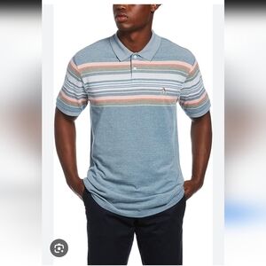 New!Original Penguin Men's Polo Shirt Small- Blue with Multicolor Stripes